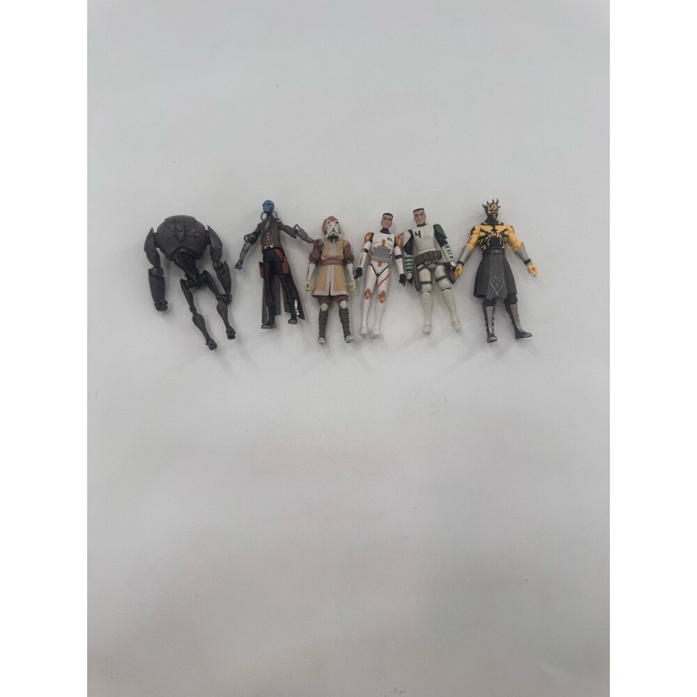 2000s-2010s - Star Wars Clone Wars Lot Of 6 - Bane Savage Opress Plo Koon Droid